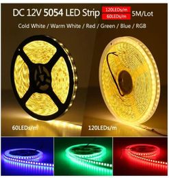 5m 600LEDs 5054 LED Strip Light Waterproof DC12V Flexible LED Lights High Brightness than 5050 Blue Green Red White RGB6429024