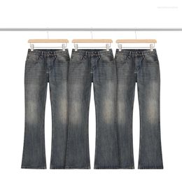 Men's Jeans Style Bamboo Ribbed Men Women Quality Washed Oversize Denim Trouser Hip Hop