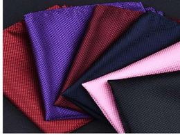 High Fashion Pocket Square Grid Handkerchief Men Accessories Polyester Hanky Solid Color Towel mouchoir Black White 22cm22cm7544595