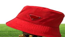 Luxury Nylon Bucket Hat For Men and Women High Quality Designer Ladies Mens Spring Summer Colorful Red Leather Metal Sun Hats New 7706569