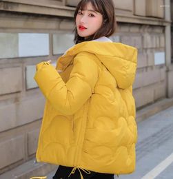 Women's Trench Coats 2024 Short Winter Jacket Women Parkas Coat Hooded Solid Autumn Warm Puffer Clothing