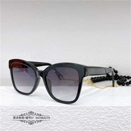 12% OFF New High Quality Xiaoxiang Individuality ins Same Women's Double C-Box Pearl Chain Sunglasses ch5487