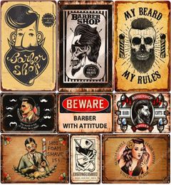 2021 Barber Shop Wall Poster Hair Cut Vintage Metal Tin Signs Bar Pub Home Decor My Beard My Rules Wall Plates Shave Metal Si5538061