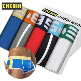 5pcslot Men's Underwear Boxer Male Panties Cotton Man Underpants Soft Boxers Short Boxershort Solid Under Wear BS101 240105