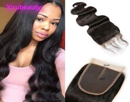 Peruvian Virgin Hair Cambodia 5X5 Lace Closure Body Wave Human Hair Top Closures 1024inch Natural Black Closure With Baby Hairs2874671