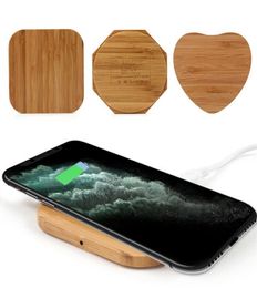 Bamboo Wireless Charger Wood Wooden Pad Qi Fast Charging Dock USB Cable Tablet Charging For iPhone 11 Pro Max For Samsung Note10 P5097416