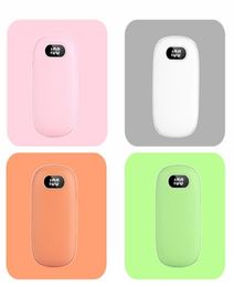 Ultrathin Hand Warmer Power Bank 6000mAh USB Rechargeable Electronic Fashion Mini Powerbank Safe Portable Charger with display Fo7756247