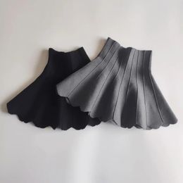 2-12 Years Baby Toddler Teen Tutus Children School Girls Knit Tutu Skirt Bottoms Solid Pleated Skirts For Kids Children Clothes 240105