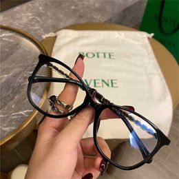 16% OFF Sunglasses High Quality New Xiaoxiangjia 3408 Black Frame Plain Face Mirror Women's Sheepskin Knitted Lens Legs Can Be Paired With Myopia Glasses