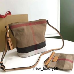 Bags fashion luxury bag Bags Crossbody Shopping Bucket Bag Canvas Cheque Tote Bag Women Handbag Purse Calfskin Leather Shoulder Bags Zip