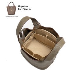 For H Picotin 18 22 26 Insert Bags Organizer With Card Holder Makeup Bucket Luxury Handbag Liner StorageWomens Cosmetic Shaper 240106