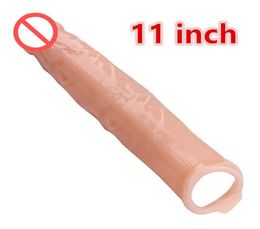 11 inch Huge Penis Extender Enlargement Reusable Penis Sleeve Sex Toys For Men Penis Girth Enhancer Relax Toy Gift258u4311934
