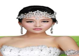 Trendy Wedding Bridal Headpieces Crystal Rhinestone Diamond Forehead Hair Accessories Tassel Headband Crown Tiara Princess Headpie4604563