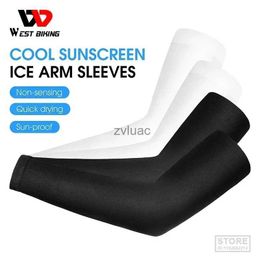 Arm Leg Warmers Protective Gear WEST BIKING Cycling Arm Sleeves Sun UV Protection Outdoor Sports ComprESSion Cover Ice Silk Running Fishing Sleeve YQ240106