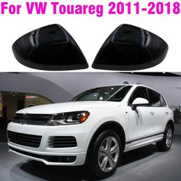 Car Mirrors Black ABS Car Styling Exterior Rear View Mirror Cover Housing Shell Case Cap For VW Touareg 2011-2018 AccessoriesL24014