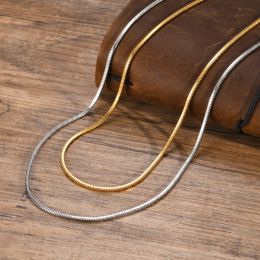 Basic Snake Herringbone Chain Necklaces for Men Women,14k Yellow Gold Waterproof Flat Snake Choker Collar