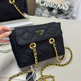 2024 New 10a Designer Bag Chain Diagonal Straddle Bag Single Shoulder Large Capacity Trendy Women's Bag Nylon Fabric Grid Bag