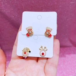 Stud Earrings MIGGA Red Boots Santa Claus Deer Christmas For Women Girls Year Gift Jewellery