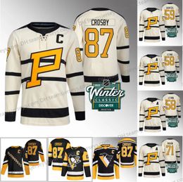 87 Sidney Crosby Penguins 2023 Winter Classic jerseys Jake Guentzel Kris Letang Tristan Jarry Jeff Carter Evgeni Malkin Casey DeSmith Bryan Rust Kasperi Kapanen