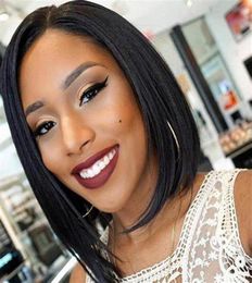 Straight Human Hair Wigs for Black Women PrePlucked Short Bob Wig Bone Malaysian Lace Wigs5584594