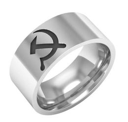 Necklaces Hammer and sickle ring titanium steel ring men's ring