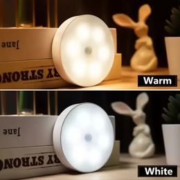 1PC Motion Sensor LED Night Light USB Rechargeable Night Lamp For Bedroom Kitchen Cabinet Light Wireless Closet Light For Garden Drcor Home Decor