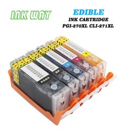 INKWAY PGI270 CLI271 Edible Ink Cartridge Replacement 5 pack for use with PIXMA MG5720 MG5721 MG5722 MG6820 MG6821 MG6822 Cake P4005030