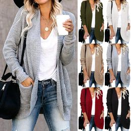 Autumn Long Coat Women Jumper Pull Femme Loose Knitted Ladies Outerwear Ropa Mujer Fashion Cardigan Jacket Sweater Woman Clothes 240106