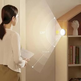 1PC Motion Sensor LED Night Light USB Rechargeable Night Lamp For Bedroom Kitchen Cabinet Light Wireless Closet Light For Garden Drcor Home Decor,Christmas Decor.