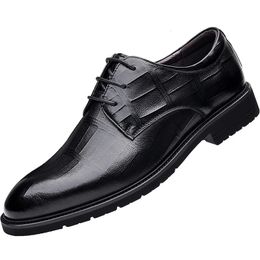 Men's Genuine Leather Square Toe Business Dress High-end Mens Formal Breathable Comfortable Shoes 240106