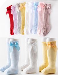 Children039s Sock Girls Knee High Socks With Bows Stripped Toddlers Long Socks Kids School Sock Infant Baby Socken6766052