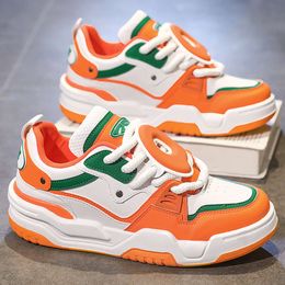 White Orange Casual for Breathable Platform Lace-up Hip-hop Sneakers Men Flat Shoes Zapatillas Hombre