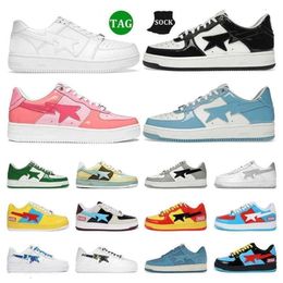 with Box Bapestar Shoes Stas Low Men Women Black White Camo Blue Green Pink Suede Beige Burgundy Grey Leather Mens Womens Trainers Outdoor s hot sale