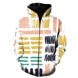 graffiti art painting 3D zipper Hoodies Fashion MenWomen Sweatshirt Hip Hop Harajuku Hooded Clothes Male Pullover Sweatshirts 240105