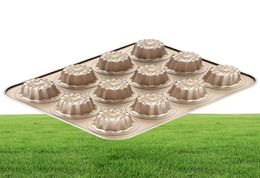 Canele Mould Cake Pan 12Cavity NonStick Cannele Muffin Bakeware Cupcake Pan for Oven Baking for Holiday and Vacations2712029