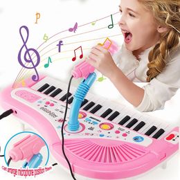 37 Key Electronic Keyboard Piano for Kids with Microphone Musical Instrument Toys Educational Toy Gift for Children Girl Boy 240105