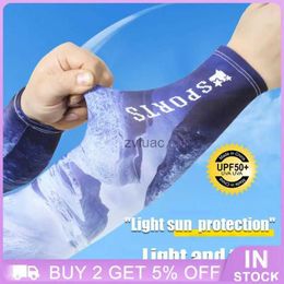 Arm Leg Warmers Fingerless Gloves 1 Pair Sleeves For Adult Ice Silk Sunshade Cooling Arm Cover Sun Protective Sleeves Print Summer Cycling Colourful Sleeves YQ240106