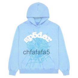 Mens Hoodies Sweatshirts New Sky Blue Sp5der Hoodie Men Women 1 Hip Hop Young Thug Spider World Wide 555555 Print Pullover Hoody Light ITB2 T4HV