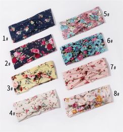 Women Flower Headband Floral Prints Elastic Turban Cross Knot Yoga Hair Band Wide Stretch Girls Hairband Hair Accessories XB12115855