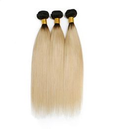 ELIBESS HAIR Ombre 1b 613 Dark Roots Blonde 100g One PieceBrazilian Remy Hair Extension Straight 100 Human Hair Weave Bundles Do3536480