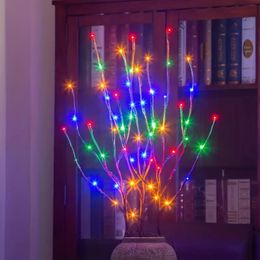 1pc, Branches Lights, Battery Operated 20 LED String Lights, Home DIY Decor Vase Holiday Party Decoration, Warm White Or Color, Without Battery