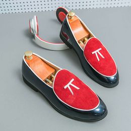 Blue Red Fashion Loafers for Low-heel Breathable Leather Casual Men Slip-on Shoes Big Size 48 Mocassim Masculino