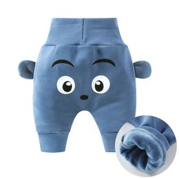 Winter Baby Cute Pants Boys Girl Cartoon High Waist Protection Belly Children Toddler Keep warm pants born 240106