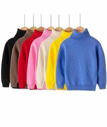 Children039s Sweater Clothing Autumn Winter Girls Turtleneck Sweater Kids Boys Pullover Sweater Candy Colours Knit Bottoming Top6883020