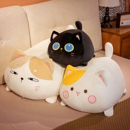 70cm Fat Anime Soft Cute Cat Plush Toys Kawaii Stuffed Cat Soft Plush Sleep Pillow Cushion Kids Gift 240105