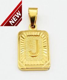 Necklace AZ 26 Initial Letter Pendant strings Necklaces Rust Steel Real Gold Letters Combination Name Men and Women Pendants9849906