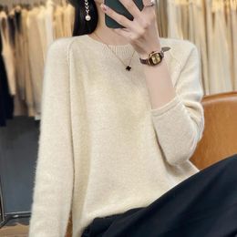 Dress BELIARST 100% Pure Wool Cashmere Sweater Woman Oneck Pullover Casual Knitted Tops Autumn /Winter Female Jacket Korean Fashion