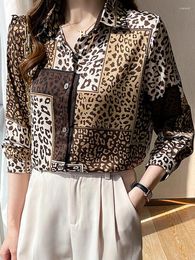 Women's Blouses Beiyingni 2024 Fashion Leopard Print Blusas Women Vintage All-match Chic Street Shirts For Ladies Casual Harajuku Tops