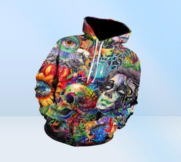 Paint Skull 3D Printed Hoodies Men Women Sweatshirts Hooded Pullover Brand 5xl Qlity Tracksuits Boy Coats Fashion Outwear New8466348