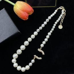 Modemarke Perlenkette Designer Halskette Frauen 18 Karat vergoldet Hochwertiger Schmuck Halskette Hochzeit Schmuck Geschenk